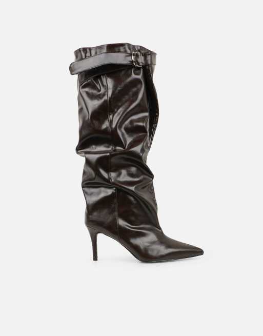 SIMMI Shoes Mikel ruched boots in brown, 2 of 4