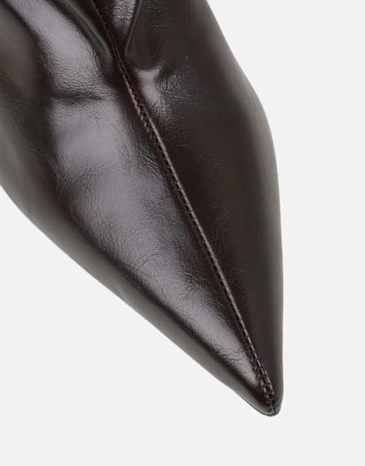 SIMMI Shoes Mikel ruched boots in brown, 4 of 4