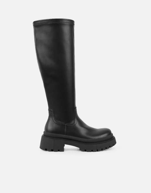 SIMMI Shoes Mon stretch knee high chunky boots in black, 2 of 4