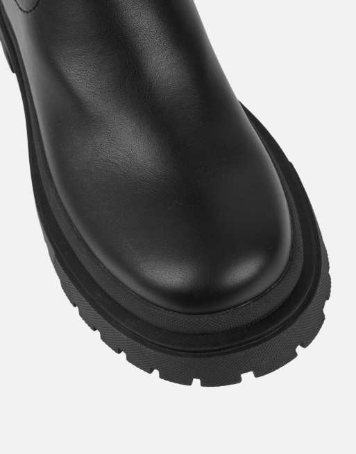 SIMMI Shoes Mon stretch knee high chunky boots in black, 3 of 4