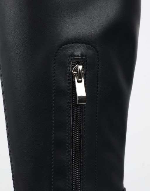 SIMMI Shoes Mon stretch knee high chunky boots in black, 4 of 4