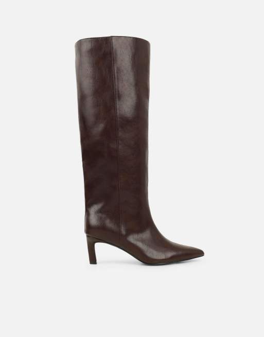 SIMMI Shoes Nash knee high heeled boots in brown, 2 of 4