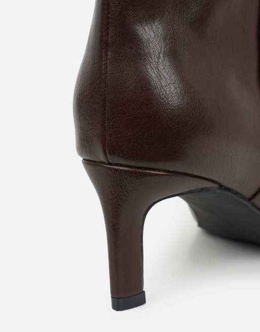 SIMMI Shoes Nash knee high heeled boots in brown, 3 of 4