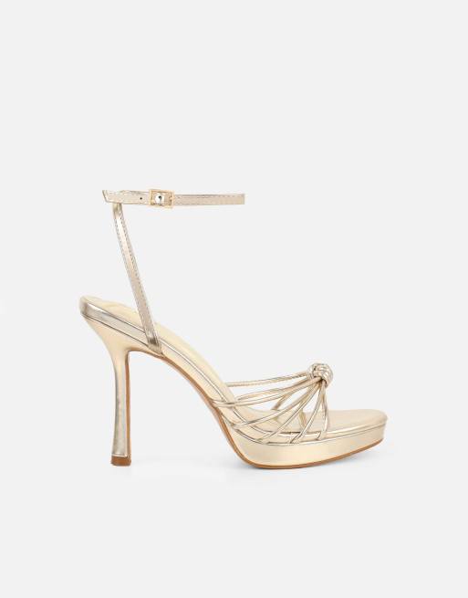 SIMMI Shoes Oona mini platform heeled sandals in gold metallic, 2 of 4