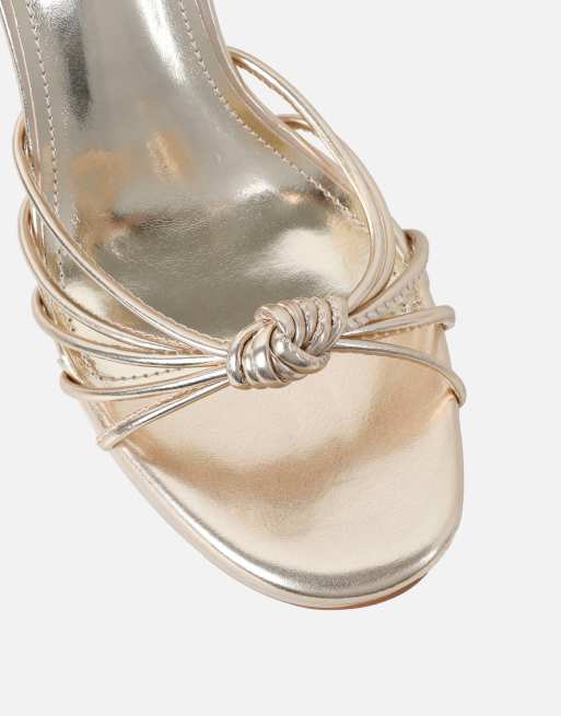 SIMMI Shoes Oona mini platform heeled sandals in gold metallic, 4 of 4