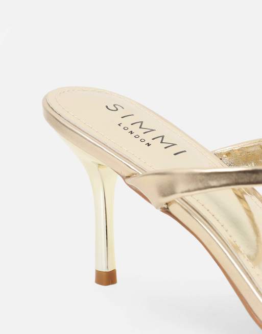 SIMMI Shoes Pearl mules in gold metallic, 2 of 4
