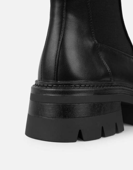 SIMMI Shoes Perez sock chunky ankle boots in black, 4 of 4