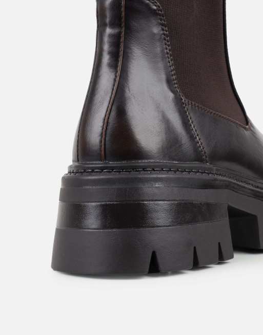 SIMMI Shoes Perez sock chunky ankle boots in brown, 3 of 4