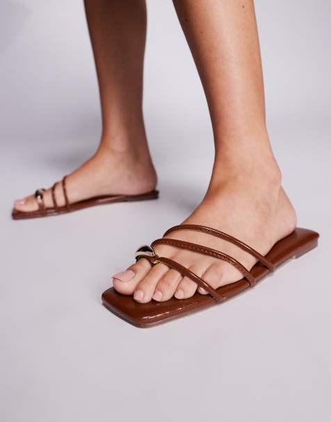 SIMMI Shoes Porto  toe detail sandals in tan - view 1