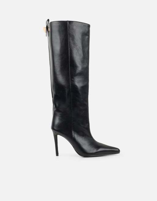 SIMMI Shoes Salma knee high heeled boots in black, 2 of 4