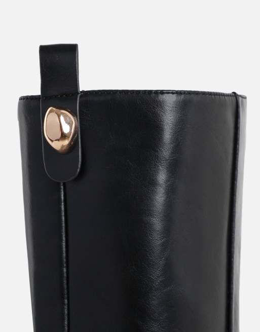 SIMMI Shoes Salma knee high heeled boots in black, 3 of 4