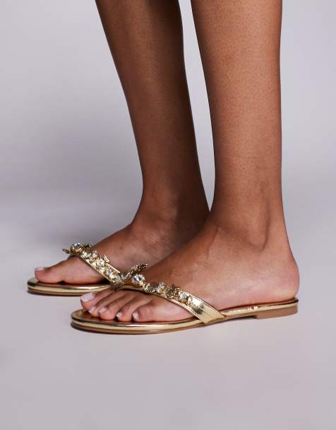 SIMMI Shoes Sandy shell detail flats in gold metallic - view 1