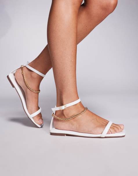 SIMMI Shoes Shanaya chain sandals in white - view 1