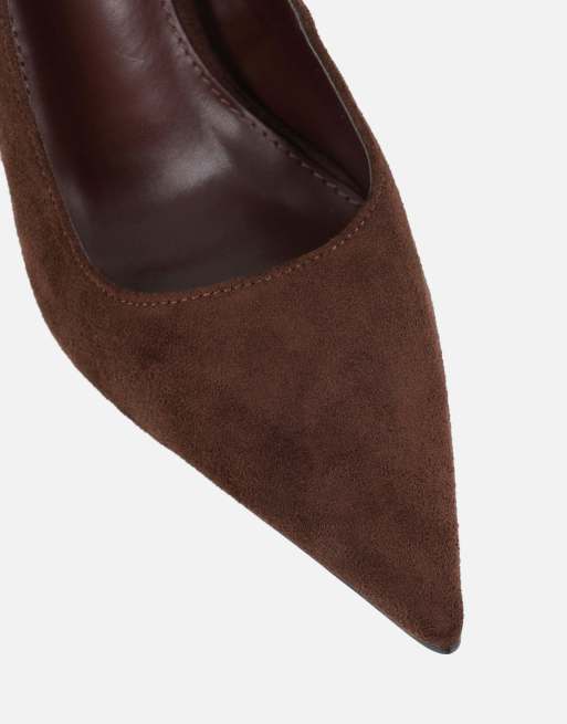 SIMMI Shoes Sid brown suede court shoes in brown suede, 3 of 4
