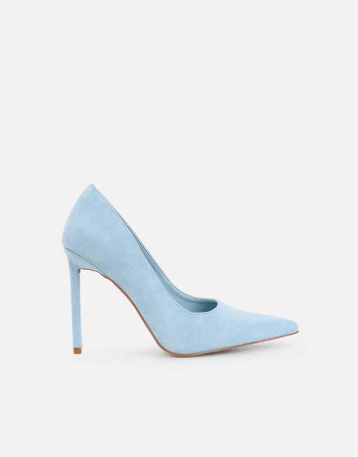 SIMMI Shoes Sid light blue suede court shoes in blue suede, 2 of 4
