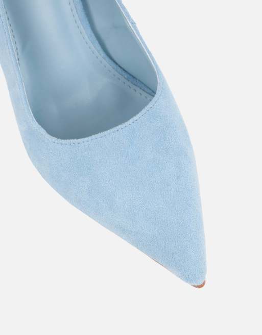 SIMMI Shoes Sid light blue suede court shoes in blue suede, 4 of 4