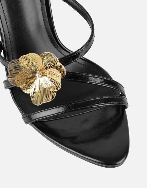 SIMMI Shoes Tandy flower detail mules in black, 3 of 4