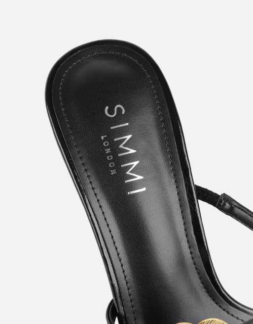 SIMMI Shoes Tandy flower detail mules in black, 4 of 4