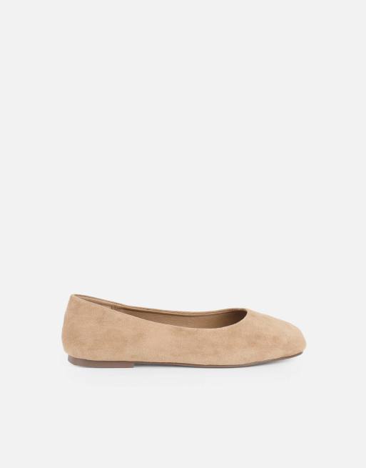 SIMMI Shoes Viktoria ballerina flats in taupe suede