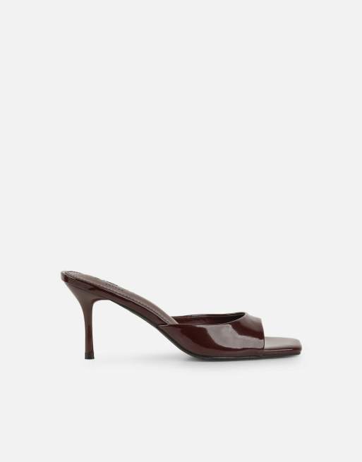 SIMMI Shoes Yuhi mule heels in brown patent, 2 of 4