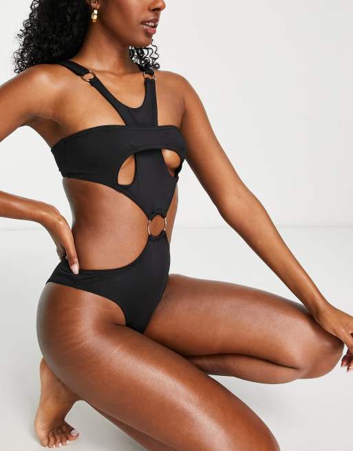 Black strappy store bathing suit