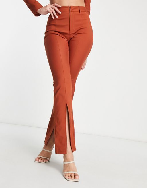 Simmi Clothing Simmi Tall Corset Detail Cropped Blazer In Rust - Part Of A  Set-orange