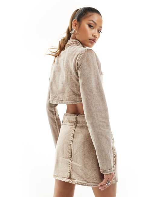 Ensemble jupe et veste en jean hotsell