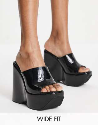 wide fit platform mules