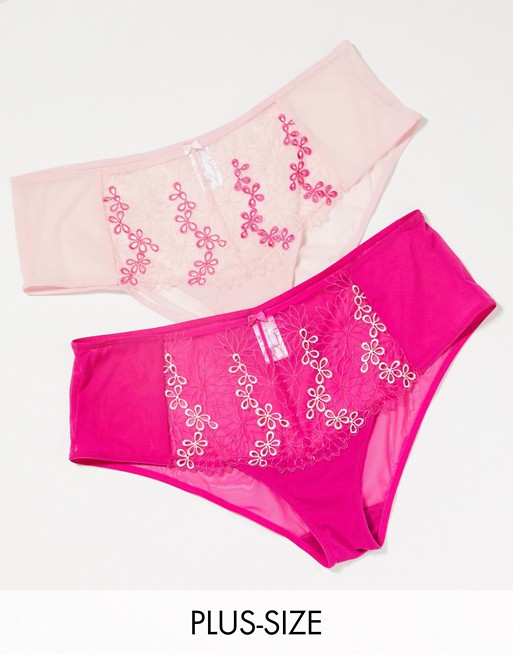 Simply Be 2 pack April briefs in pink