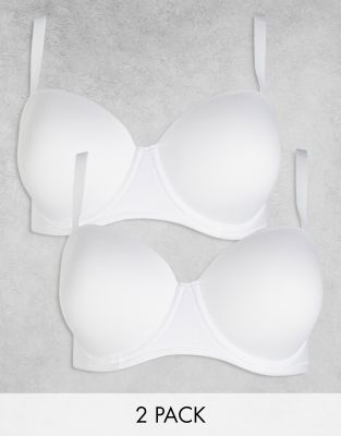 Simply Be Simply Be 2 pack multiway bra in white