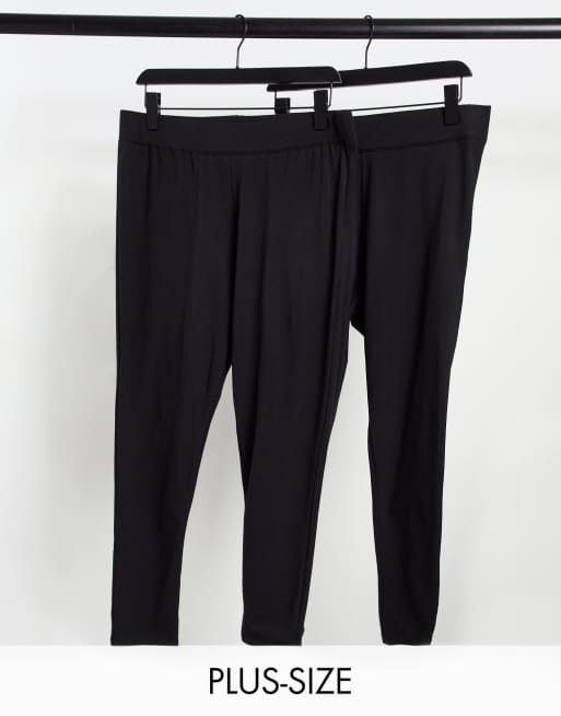 Simply Be – 2er-Pack Baumwoll-Leggings in Schwarz