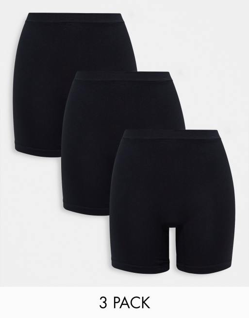 Simply Be 3-pack comfort shorts in black