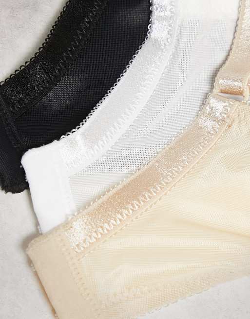 Simply Be 3 pack underwired bras in black, white and neutral | ASOS