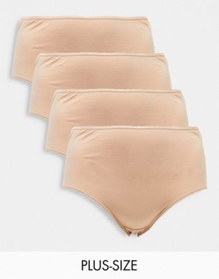 Simply be 4 pack full fit briefs in neutral