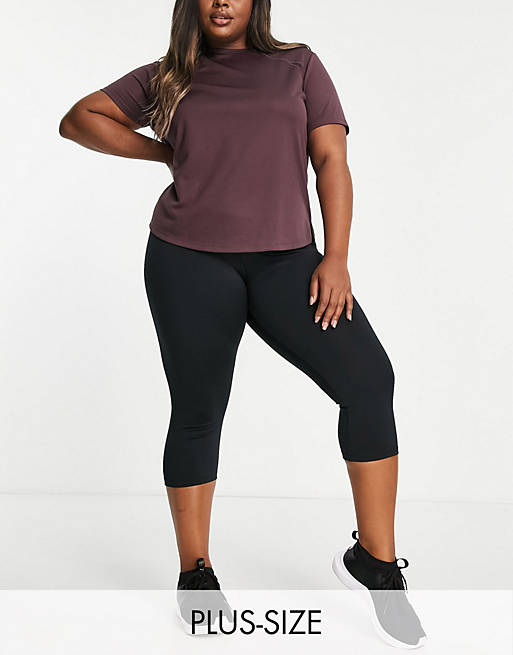 Simply Be Active cropped leggings in black
