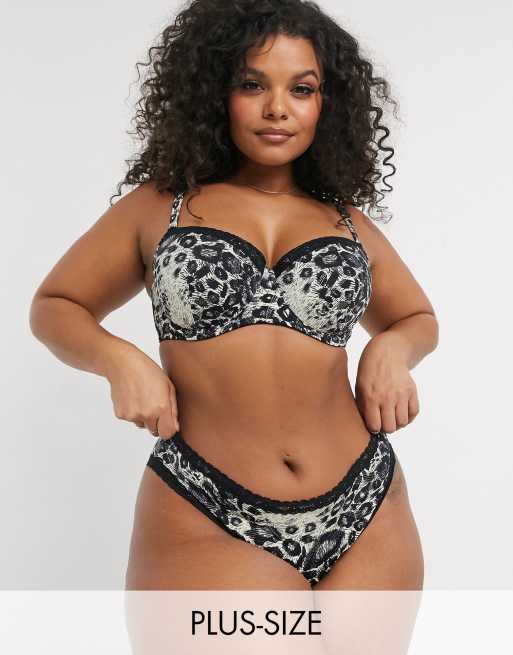 Simply Be lingerie set in animal print ASOS