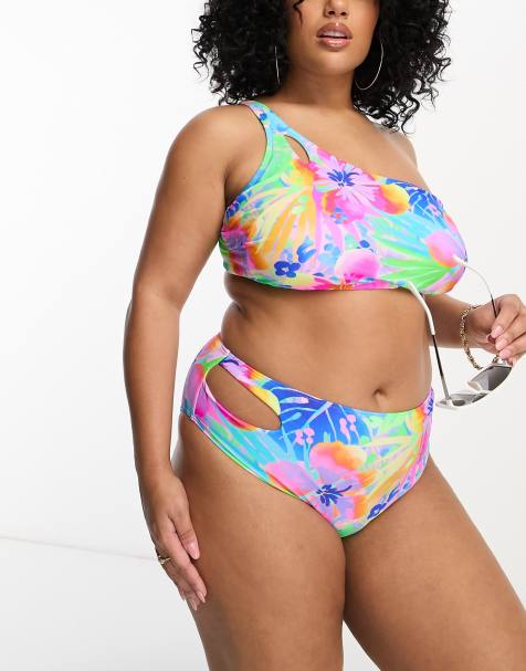 Women's Swimwear Plus Size 6XL Bikini Set Large Cup Women Retro Halter Neck  Cross Swimming Suit High Waist Big Swimsuit Biquini