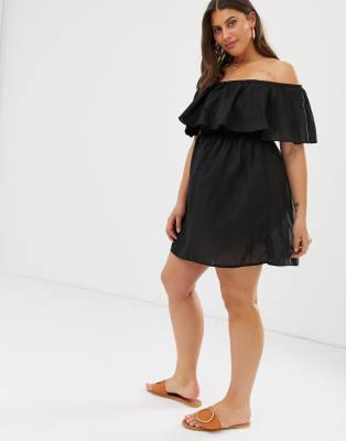 black bardot beach dress