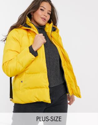 plus size yellow puffer jacket