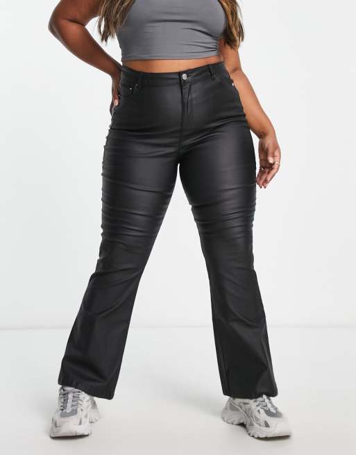 Simply Be – Beschichtete Schlagjeans in Schwarz, 4 von 4