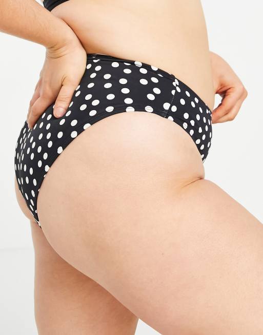 Simply Be bikini bottoms in black polka, 4 of 4