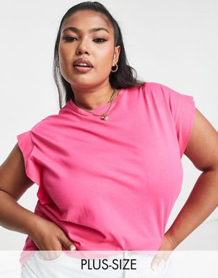 boxy sleeveless t-shirt in pink
