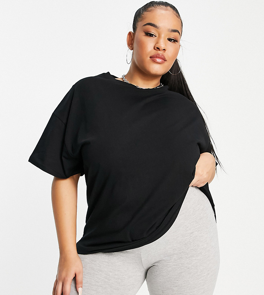 Simply Be boxy t-shirt in black