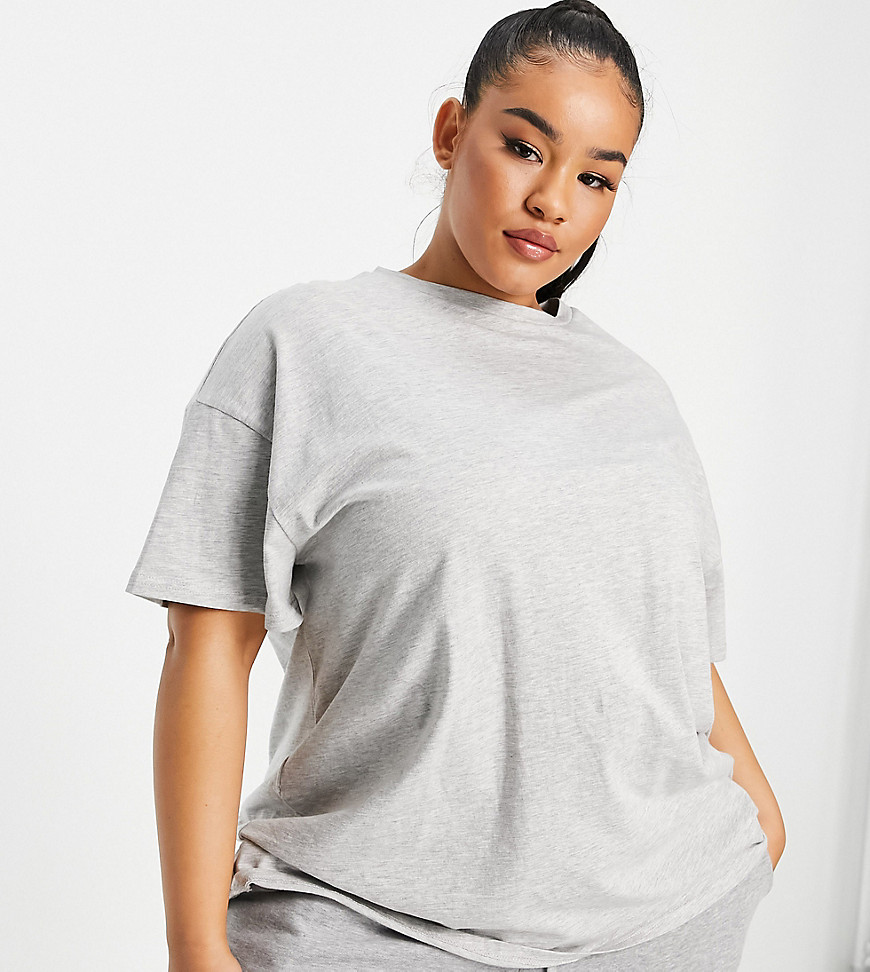 Simply Be boxy T-shirt in gray-Grey