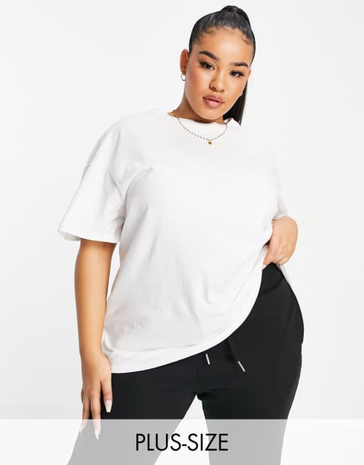 Simply Be boxy t-shirt in white