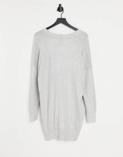 Simply Be boyfriend cardigan in gray ASOS