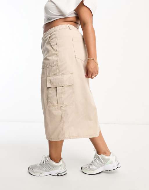 Beige utility cheap skirt