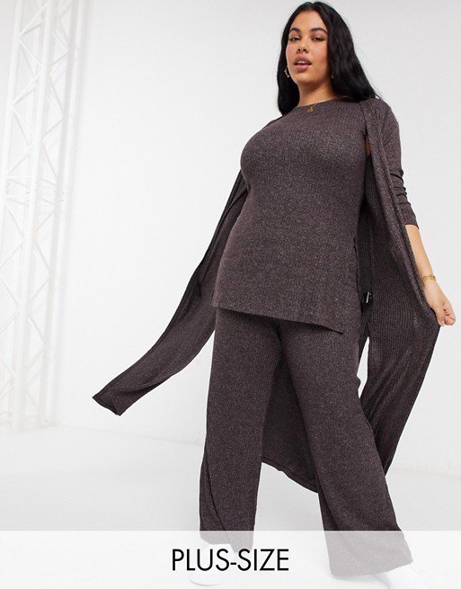 Simply Be co-ord longline cardigan in cocoa