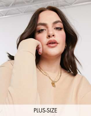 Simply Be Simply Be co-ord sweatshirt in oatmeal-Neutral