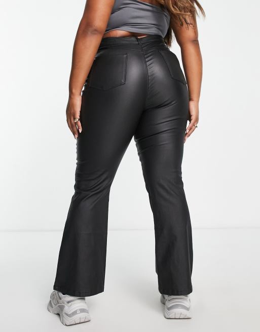 Simply Be coated flared jean in black, 2 of 4